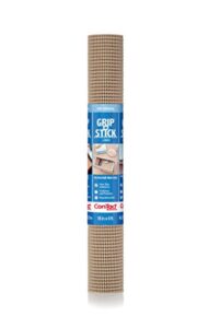 con-tact brand grip-n-stick durable self-adhesive non-slip shelf and drawer liner, 18″ x 4′, taupe, 6 rolls
