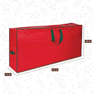 Christmas Tree Storage Bag - Stores a 9-Foot Artificial Xmas Holiday Tree. Durable Waterproof Material to Protect Against Dust, Insects, and Moisture. Zippered Bag with Carry Handles. (Red)