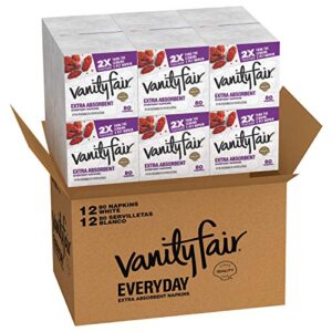 vanity fair everyday extra absorbent premium paper napkin, 960 count, dinner napkin for messy meals