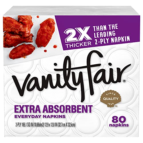 Vanity Fair Everyday Extra Absorbent Premium Paper Napkin, 960 Count, Dinner Napkin for Messy Meals