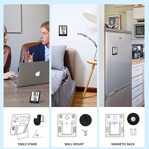 DOQAUS Digital Hygrometer Indoor Thermometer Humidity Meter Room Thermometer with 5s Fast Refresh Accurate Temperature Humidity Monitor for Home, Bedroom, Baby Room, Office, Greenhouse, Cellar (Black)