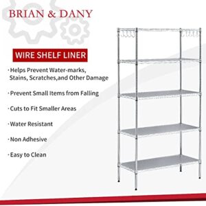 BRIAN & DANY Wire Shelf Liner 14" X 30", Heavy Duty Shelf Liners for Wire Shelving, Waterproof Protector Mats, Set of 5, Charcoal