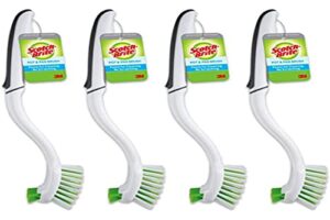scotch-brite pot pan & dish brush, scrub brushes for cleaning kitchen and washing dishes, 1 count