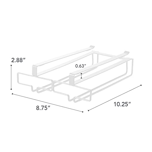 YAMAZAKI home 2464 Shelf Wine Glass Rack-Hanging Storage Holder, One Size, White