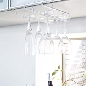 YAMAZAKI home 2464 Shelf Wine Glass Rack-Hanging Storage Holder, One Size, White