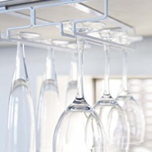 YAMAZAKI home 2464 Shelf Wine Glass Rack-Hanging Storage Holder, One Size, White