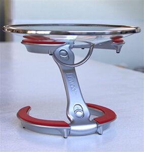 trivae unique patented pan lid, utensil and pot holder, dish / cake serving stand and trivet all-in-1 for the kitchen lover