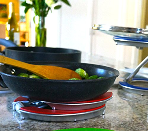 Trivae Unique Patented Pan Lid, Utensil and Pot Holder, Dish / Cake Serving Stand and Trivet All-in-1 for The Kitchen Lover