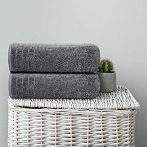 Tens Towels Large Bath Towels, 100% Cotton Towels, 30 x 60 Inches, Extra Large Bath Towels, Lighter Weight & Super Absorbent, Quick Dry, Perfect Bathroom Towels for Daily Use (Pack of 4) (Dark Grey)