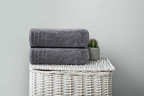 Tens Towels Large Bath Towels, 100% Cotton Towels, 30 x 60 Inches, Extra Large Bath Towels, Lighter Weight & Super Absorbent, Quick Dry, Perfect Bathroom Towels for Daily Use (Pack of 4) (Dark Grey)