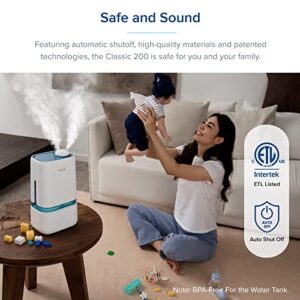 LEVOIT 4L Humidifiers for Bedroom Large Room & Essential Oil Diffuser, Ultrasonic Quiet Cool Mist for Baby, Plants, Last up to 40Hours, Dual 360° Rotation Nozzles, Handle Design, Auto Shut Off, Blue