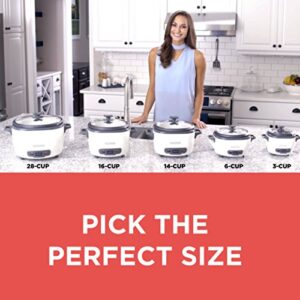 BLACK+DECKER Rice Cooker, 6-cup, White