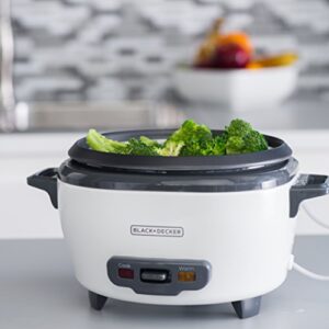 BLACK+DECKER Rice Cooker, 6-cup, White