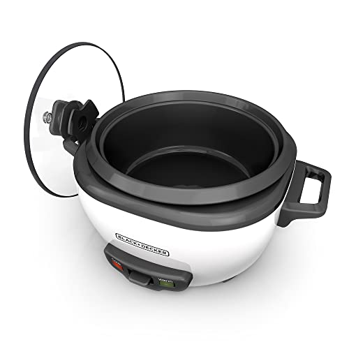 BLACK+DECKER Rice Cooker, 6-cup, White