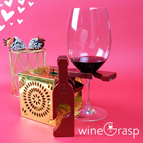 WINEGRASP Cheers! Stemmed Wine Glass Holder Adirondack & Camping Chairs, Picnic Tables, & Patio Railings… (Single)