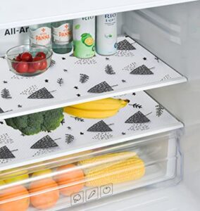 refrigerator liners 10 pcs washable non-slip eva fridge mats for drawer placemat and cupboard kitchen non-adhesive shelf cabinets liner can be cut refrigerator pads 17.7″*11.8″