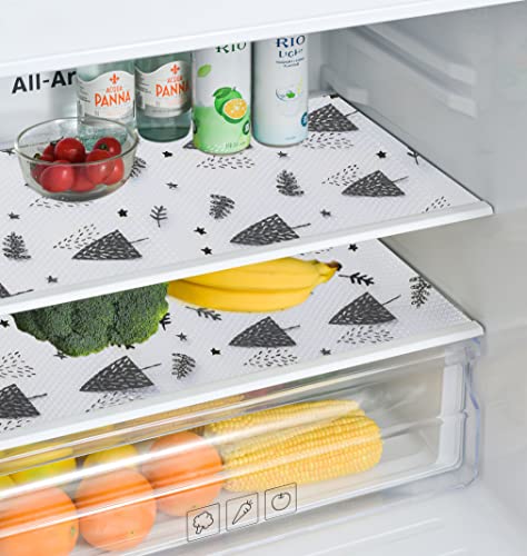 Refrigerator Liners 10 Pcs Washable Non-Slip EVA Fridge Mats for Drawer Placemat and Cupboard Kitchen Non-Adhesive Shelf Cabinets Liner Can Be Cut Refrigerator Pads 17.7"*11.8"