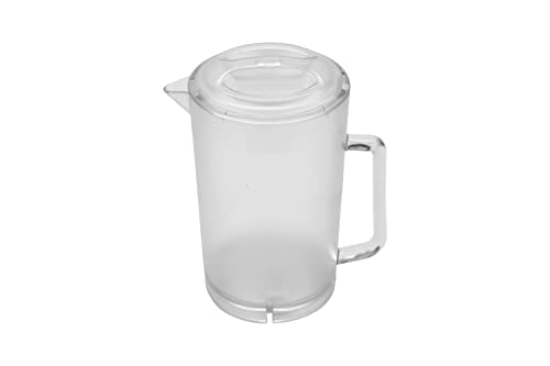 G.E.T. Heavy-Duty Shatterproof Plastic 2 Quart Pitcher with Lid, BPA Free (64 Ounce), Clear