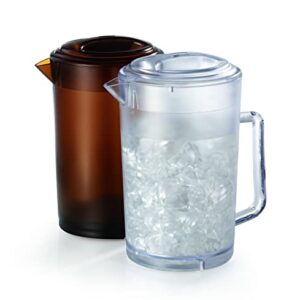 G.E.T. Heavy-Duty Shatterproof Plastic 2 Quart Pitcher with Lid, BPA Free (64 Ounce), Clear