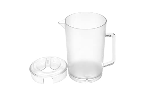 G.E.T. Heavy-Duty Shatterproof Plastic 2 Quart Pitcher with Lid, BPA Free (64 Ounce), Clear