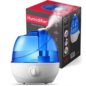 cool mist humidifiers for bedroom & large room {2.5l water tank} quiet ultrasonic air humidifier for babies nursery, office, indoor plants & whole house -adjustable 360 rotation nozzle, auto-shut off