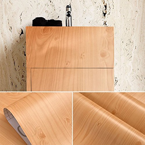 Faux Wood Grain Contact Paper Vinyl Self Adhesive Shelf Drawer Liner for Kitchen Cabinets Shelves Table Desk Dresser Furniture Arts and Crafts Decal 24 Inches by 16 Feet