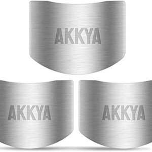 Akkya Finger Guards for Cutting Stainless Steel Finger Protector Kitchen Tool Chef Knife Cutting Finger Guard Knife for Food Chopping Cutting Avoid Hurting 3 Pack