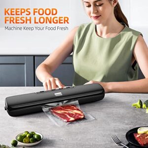 Vacuum Sealer Machine - Food Vacuum Sealer for Food Saver Automatic Air Sealing System for Food Storage Dry and Moist Food Modes Compact Design 12.6 Inch with 15Pcs Seal Bags Starter Kit