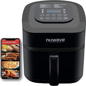 Nuwave Brio 7-in-1 Air Fryer Oven, 7.25-Qt with One-Touch Digital Controls, 50°- 400°F Temperature Controls in 5° Increments, Linear Thermal (Linear T) for Perfect Results, Black