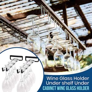 Wine Glass Holder Under shelf Under Cabinet Wine Glass Holder, Under Counter Wine Rack Perfect For Stemware Hanging Glasses -Includes Mug Rack Under Shelf Holder