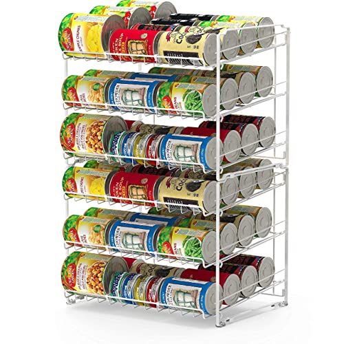 Simple Houseware Stackable Can Rack Organizer + Soda Can Dispenser Organizer, White