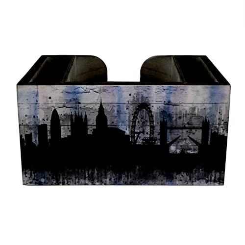 Bar Caddy - City Scene Design - 3 Compartment Caddy