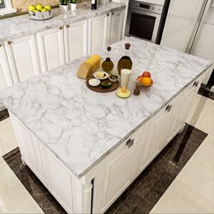 yenhome grey marble countertop contact paper peel and stick waterproof marble contact paper for desk cabinets 17.7×118 inch glossy vinyl counter top covers for kitchen peel and stick granite wallpaper