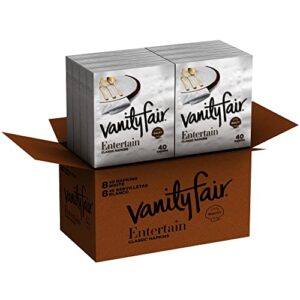 vanity fair entertain paper napkins, 320 3-ply disposable napkins, dinner size (8 packs of 40 napkins)
