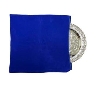 silver storage zippered bags 18″x18″, velvet fabric blue anti tarnish silver jewelry storage bag for silver storage, resistant jewelry flatware, silverplate, silver storage silver protection