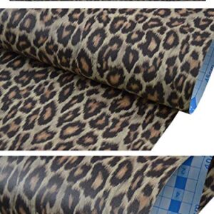 Self Adhesive Vinyl Leopard Contact Paper Shelf Liner for Cabinets Drawer Dresser Furniture Crafts Decor 17.7x117 Inches