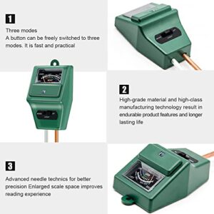 SONKIR Soil pH Meter, MS02 3-in-1 Soil Moisture/Light/pH Tester Gardening Tool Kits for Plant Care, Great for Garden, Lawn, Farm, Indoor & Outdoor Use (Green)