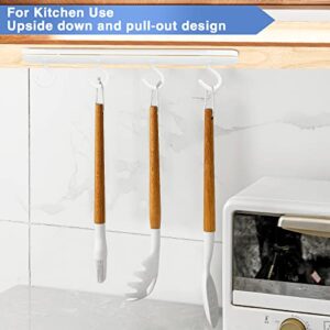 BUILOG Self Adhesive Sticky Hooks Under Cabinet Mug Hanger Hooks for Hanging Heavy Duty, Retractable Closet Hanging Hooks Coat Rack Hooks for 2 Packs