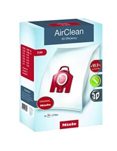 miele airclean 3d fjm vacuum cleaner bags, 4 pack