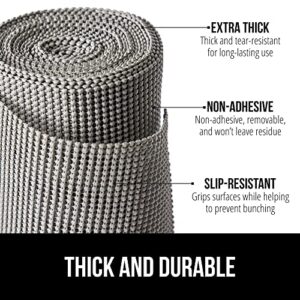 Gorilla Grip Drawer and Shelf Liner and Nonslip Bed Sheet Straps 4 Pack, Shelf Liner Size 20 in x 20 FT Gray, Non Adhesive, Sheet Straps in White, Easy Install, 2 Item Bundle