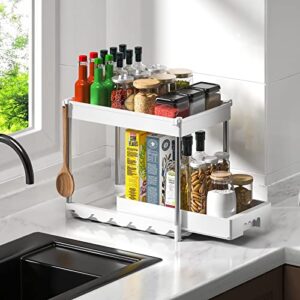 coorack Under Sink Organizers and Storage, 2-Tier Pull Out Cabinet Organizer Kitchen Drawer Organizer, Bathroom Organizer Under Cabinet Organizer Kitchen Shelf with Sliding Storage Drawer