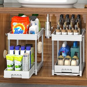 coorack Under Sink Organizers and Storage, 2-Tier Pull Out Cabinet Organizer Kitchen Drawer Organizer, Bathroom Organizer Under Cabinet Organizer Kitchen Shelf with Sliding Storage Drawer