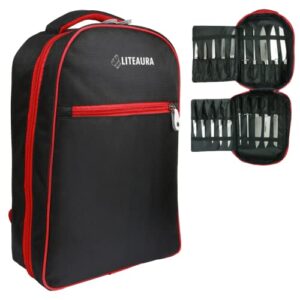mazdurr chef knife backpack | premium knife chef bag | waterproof material | 30+ pockets (black)