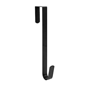 sattiyrch 15″ wreath hanger for front door metal over the door single hook, black(1)