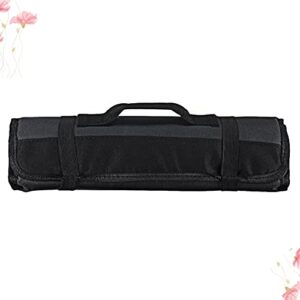 Chef Knife Roll Bag for Chefs, 22 Slots Portable Chef Knife Case Storage Roll Bag with Carry Handle (Black)