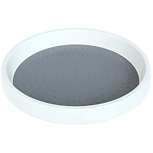 Home Intuition Non Slip Round Plastic Lazy Susan Turntable Organizer, 8.75-inch Inner and 9.75-Inch; Food Storage Container for Kitchen Pantry