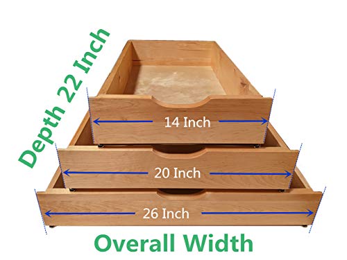 Soft Close Wooden Drawer Box Organizer Fully Assembled Pull Out Under Cabinet Sliding Shelf Base Kitchen Bathroom Vanity Under Sink Pull Out Organizer Drawer | Wood Roll Out Tray (26''W x 22''D)