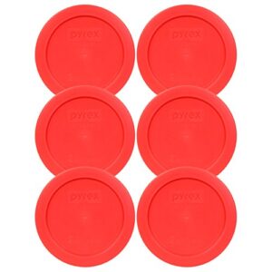 pyrex 7200-pc 2-cup red plastic food storage lids – 6 pack