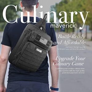 Chef Knife Bag Tactical Sling Bag | Knife Carrying Case with 30+ Pockets for Knives and Culinary Tools | Knife Organizer Bag for Chefs & Culinary Students | Knives & Tools Not Included
