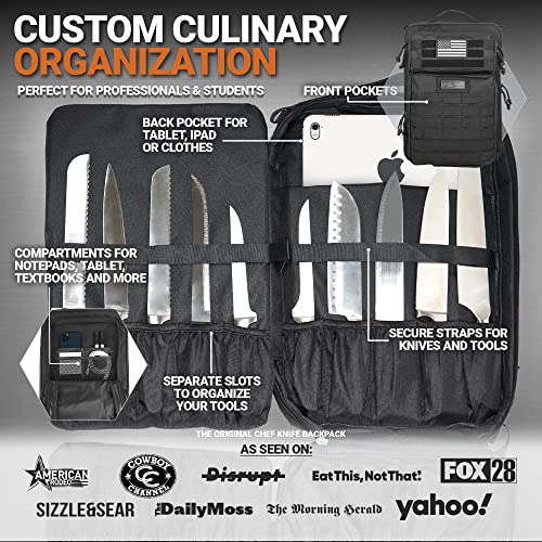 Chef Knife Bag Tactical Sling Bag | Knife Carrying Case with 30+ Pockets for Knives and Culinary Tools | Knife Organizer Bag for Chefs & Culinary Students | Knives & Tools Not Included